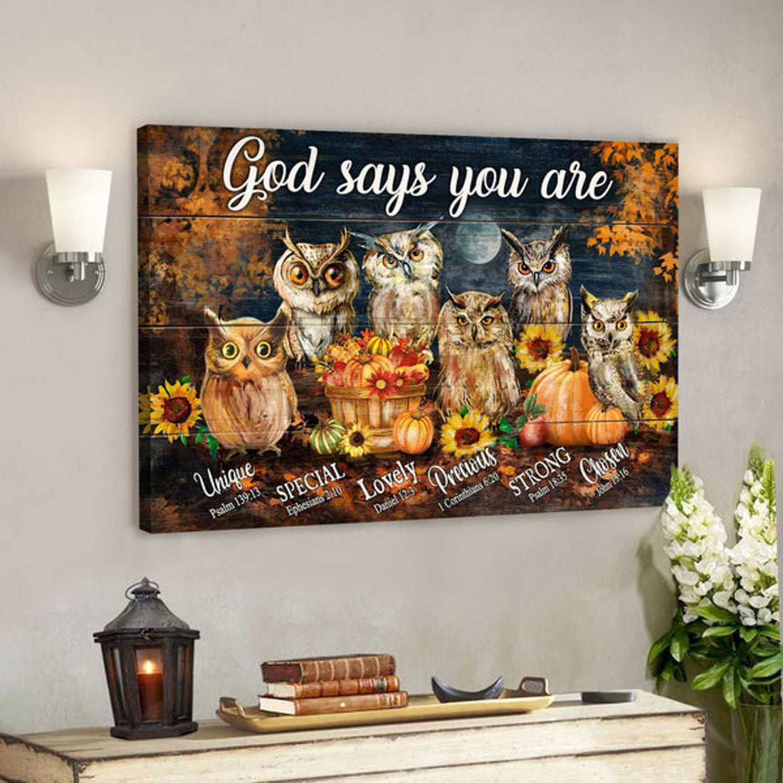 The Owls - God Says You Are Canvas Wall Art - Bible Verse Canvas - Scripture Canvas Wall Art 