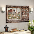 Bible Verse Canvas - Window Frame - Today I Choose Joy Canvas Wall Art 