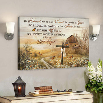 Bible Verse Canvas - Beautiful Farm Canvas - He Redeemed Me Canvas Wall Art 