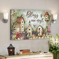 Bird Nest - Bless Our Nest Canvas Wall Art - Bible Verse Canvas - Scripture Canvas Wall Art 