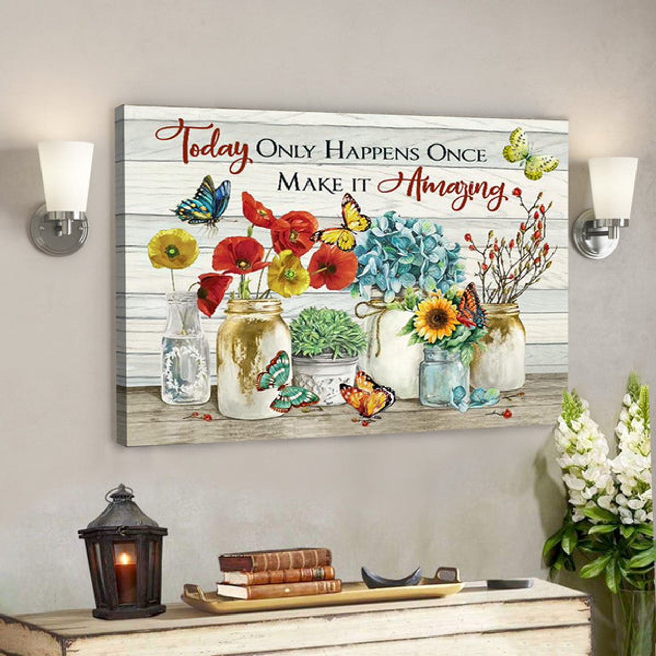 Butterfly – Make It Amazing - Bible Verse Canvas - Scripture Canvas Wall Art 