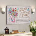 Bible Verse Canvas - It Is Well With My Soul Butterfly Floral Canvas Wall Art - Scripture Canvas Wall Art 