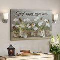 Bible Verse Wall Art Canvas - Beautiful Flower And Butterfly - God Says You Are Canvas 