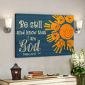 Orange Hands - Be Still And Know That I Am God - Bible Verse Canvas - Scripture Canvas Wall Art 