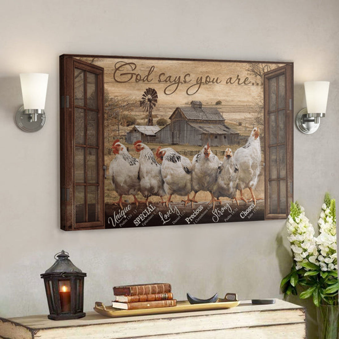 Bible Verse Wall Art Canvas - Amazing Chicken - God Says You Are Canvas 