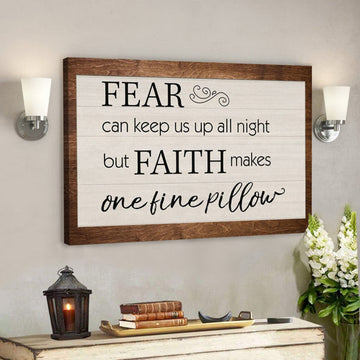 Bible Verse Canvas - God Canvas - Faith Makes One Fine Pillow Canvas Print - Scripture Canvas Wall Art 