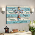 God Canvas Prints - Jesus Canvas Art - God Says You Are Seashell Cross Christian Wall Art Canvas Print 