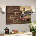 Old Farm - As For Me And My House We Will Serve The Lord Canvas Wall Art - Bible Verse Canvas - Scripture Canvas Wall Art 