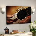 Jesus Landscape Canvas Print - God Wall Art - Jesus And Guitar - Praise Him With Strings 