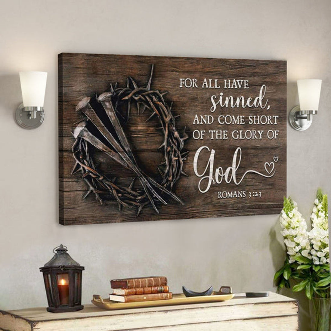 God Canvas Prints - Jesus Canvas Art - Bible Verse Wall Art For All Have Sinned Canvas Print 