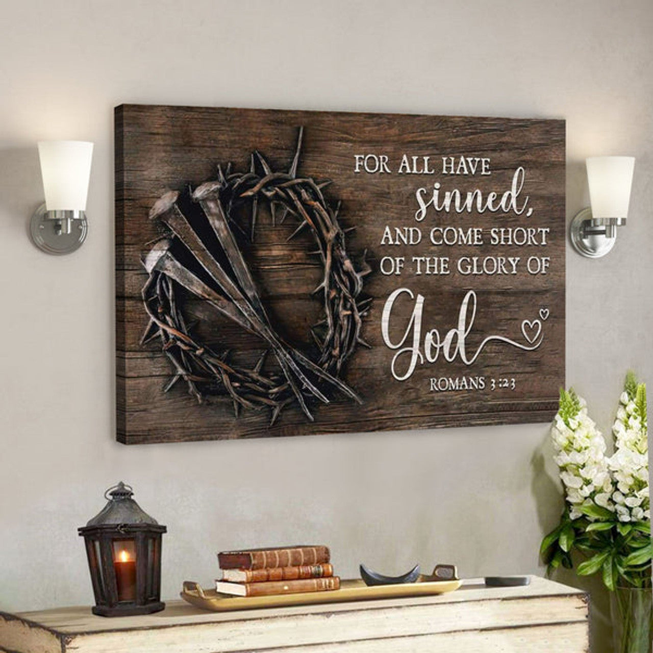 God Canvas Prints - Jesus Canvas Art - Bible Verse Wall Art For All Have Sinned Canvas Print 