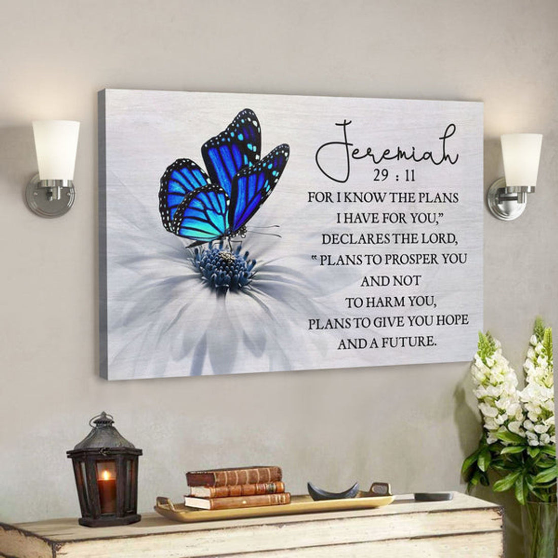 God Canvas Prints - Jesus Canvas Art - For I Know The Plans I Have For You Jeremiah 2911 Butterfly Wall Art Canvas 