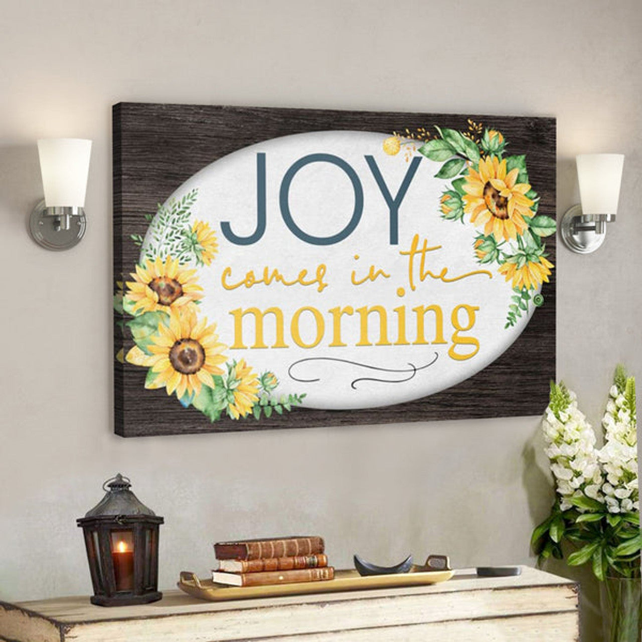 Bible Verse Canvas - Joy Comes In The Morning - Scripture Canvas Wall Art 