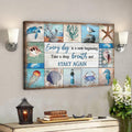 The Sea - Everyday Is A New Beginning Canvas Wall Art - Bible Verse Canvas - Scripture Canvas Wall Art 