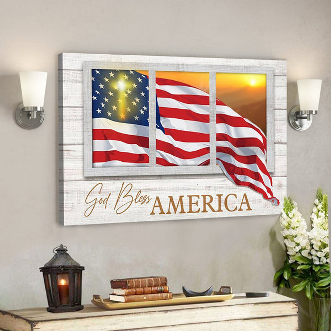 God Canvas - Bible Verse Canvas - One Nation Under God - America Christian Canvas - Scripture Canvas 