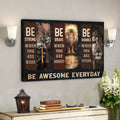 Bible Verse Canvas - Awesome Lion And Warrior - Be Awesome Everyday Canvas Wall Art - Scripture Canvas Wall Art