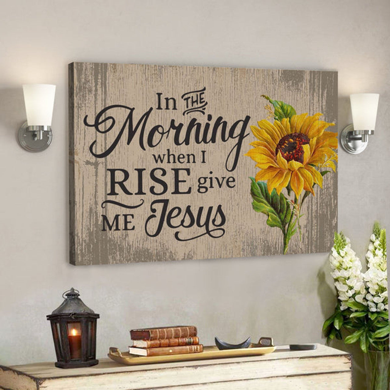 Jesus God Horizontal Canvas Prints - God Wall Art - In The Morning When I Rise Give Me Jesus 