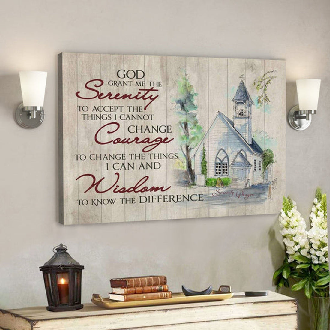 God Canvas Prints - Jesus Canvas Art - Serenity Prayer Canvas Wall Art - Bible Verse Wall Art Canvas 