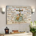 Peaceful Farm And Cardinal - The Farmer's Prayer - Bible Verse Canvas - Scripture Canvas Wall Art 