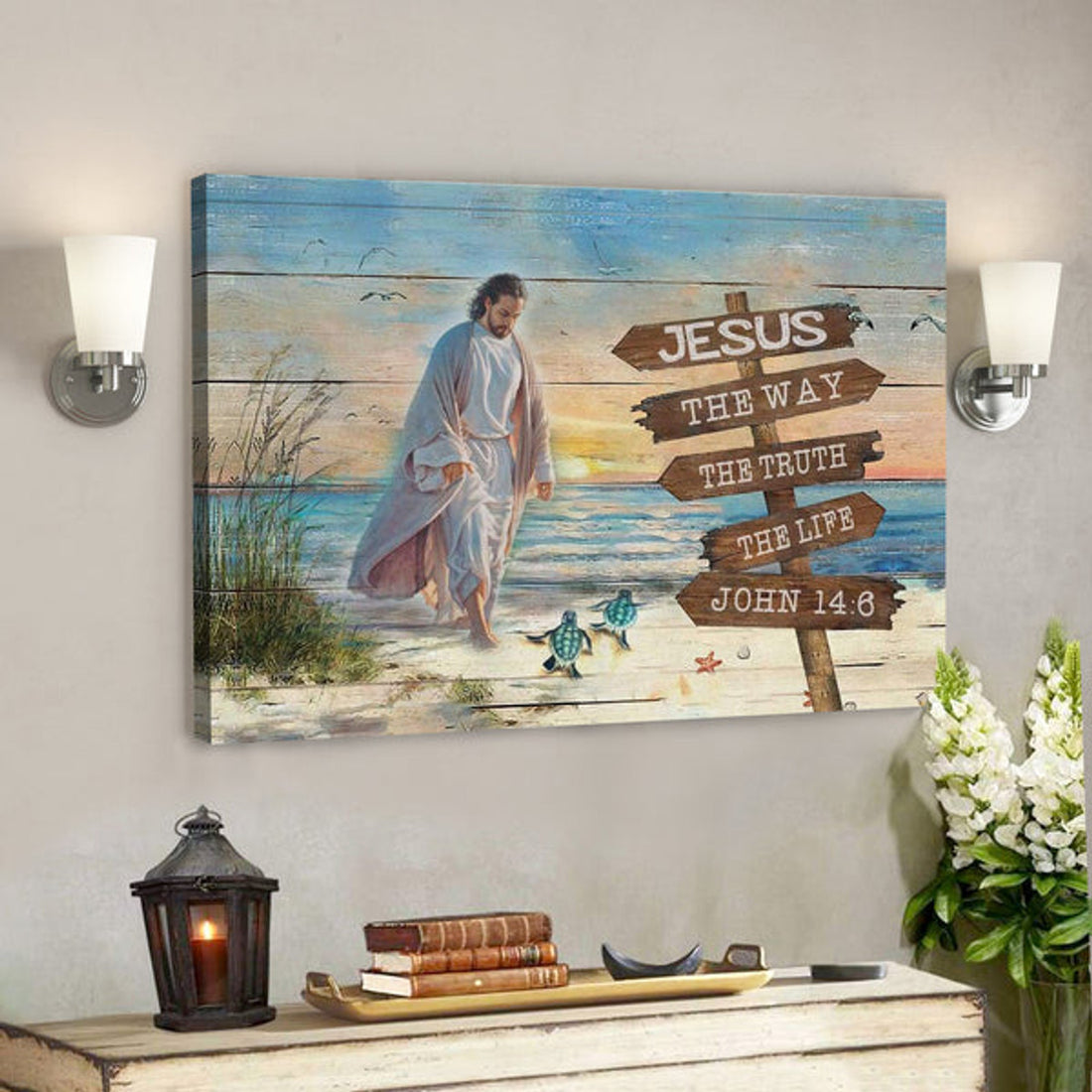 Jesus The Way The Truth The Life John 14:6 Canvas - Bible Verse Canvas - Scripture Canvas Wall Art 