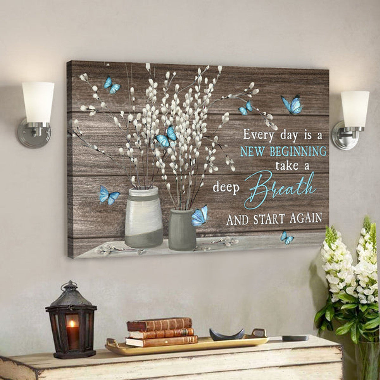 Jesus God Landscape Canvas Prints - God Wall Art - Every Day Is New Beginning Take A Deep Breath And Start Again 