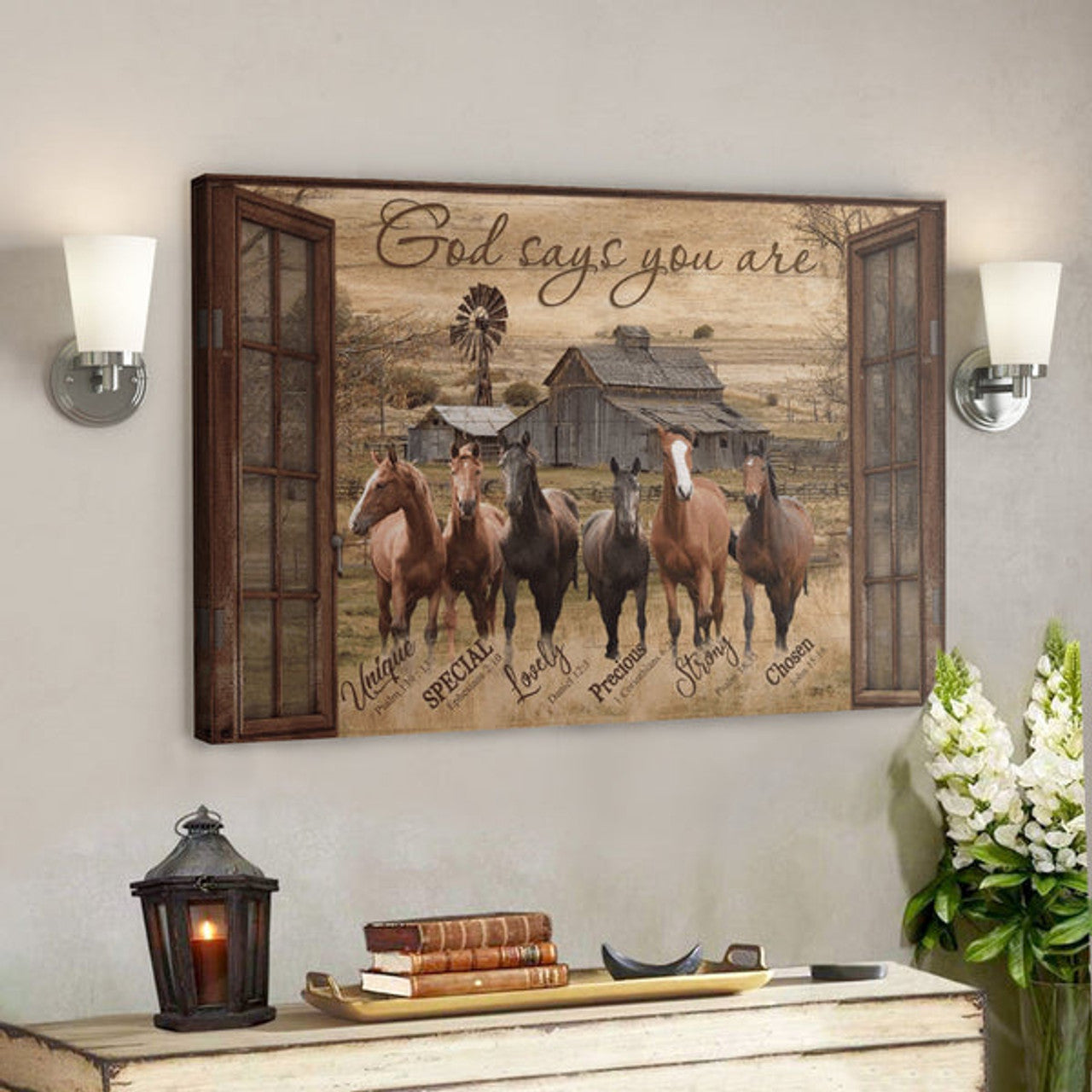 Bible Verse Wall Art Canvas - Amazing Horse - God Says You Are Canvas 