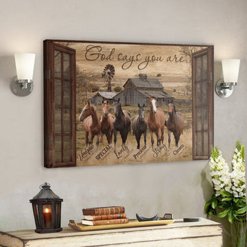Bible Verse Wall Art Canvas - Amazing Horse - God Says You Are Canvas 