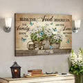 Bless The Food Before Us The Family Beside Us - Bible Verse Canvas - Scripture Canvas Wall Art 