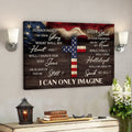 Us Flag And The Cross - I Can Only Imagine Canvas Wall Art - Bible Verse Canvas 