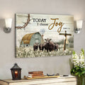 Bible Verse Canvas - Today I Choose Joy James 12 Farmhouse Style Wall Art Canvas - Scripture Canvas Wall Art 