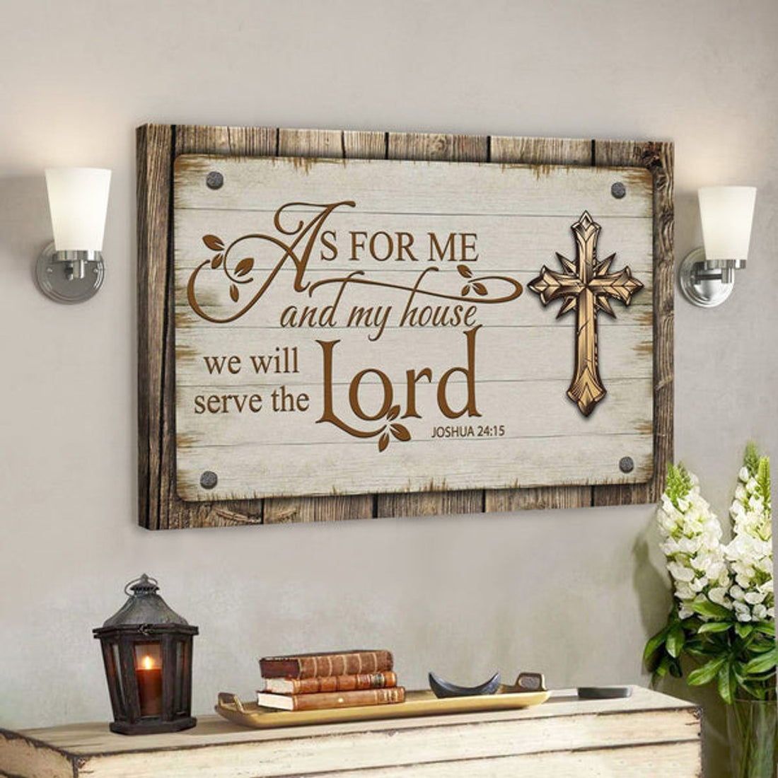 As For Me And My House We Will Serve The Lord Canvas - Bible Verse Wall Art 