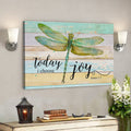 Bible Verse Canvas - Today I Choose Joy James 12 Dragonfly Canvas Wall Art - Scripture Canvas Wall Art 