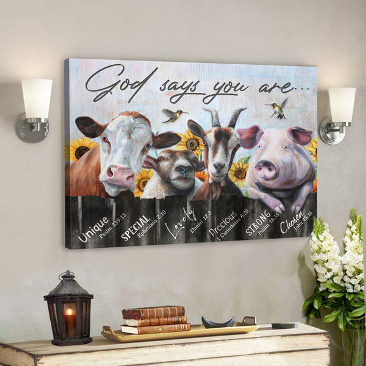 Farm – God Says You Are - Bible Verse Canvas - Scripture Canvas Wall Art 