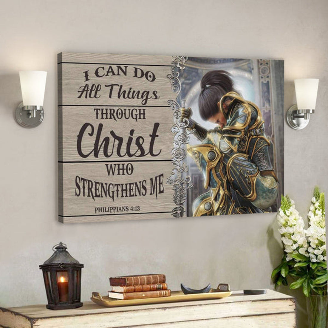 God Canvas Prints - Jesus Canvas Art - Philippians 413 I Can Do All Things Through Christ Canvas Wall Art 
