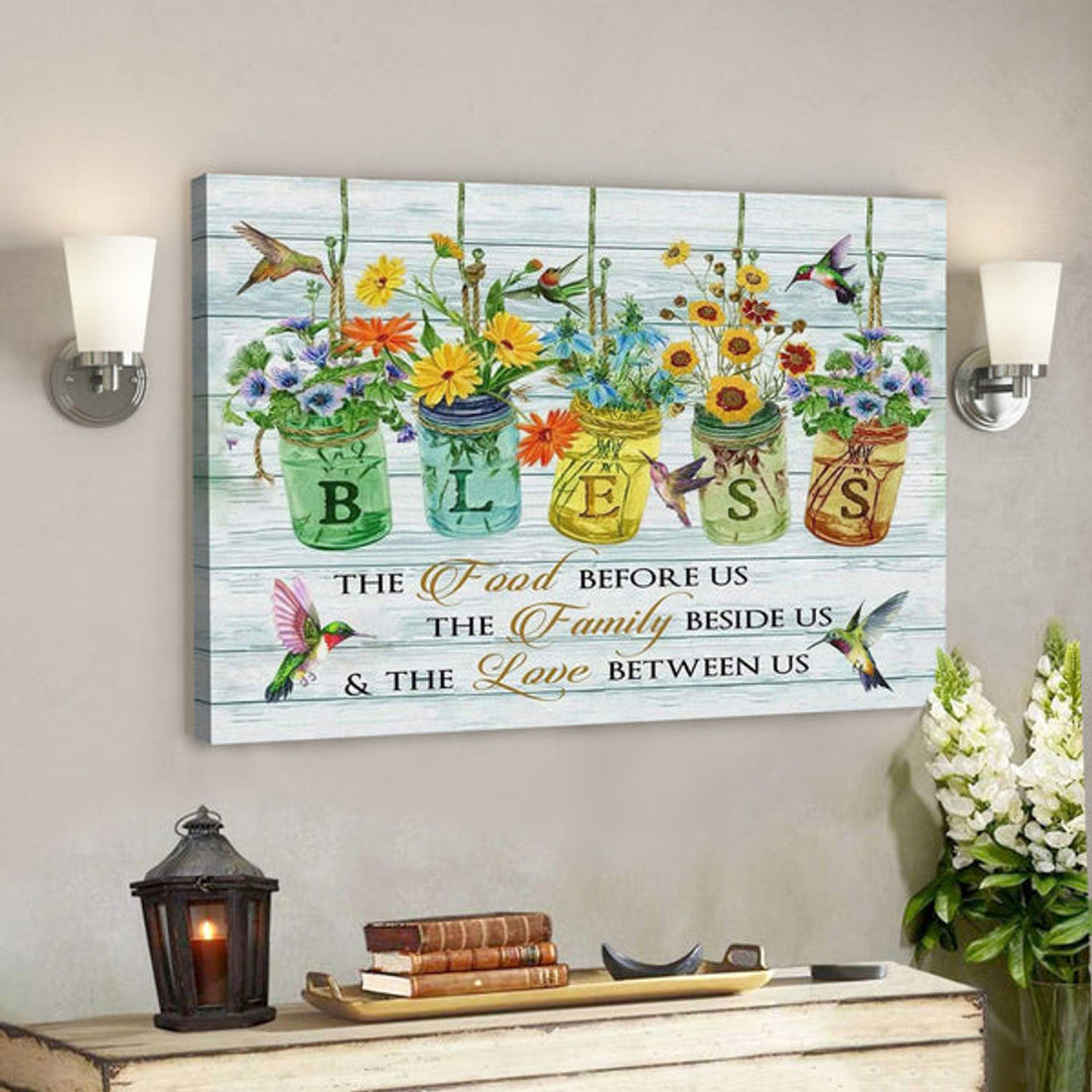 Bless The Food Before Us Canvas Wall Art - Christian Poster 
