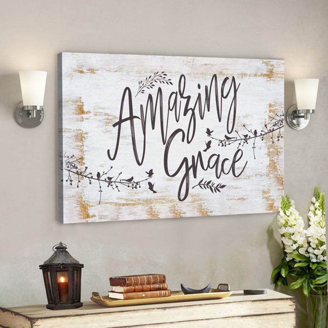 Amazing Grace Canvas Wall Art - Christian Wall Posters 