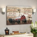 Farm Farmhouse Angus Cows Canvas Thank God - Bible Verse Canvas - Scripture Canvas Wall Art 