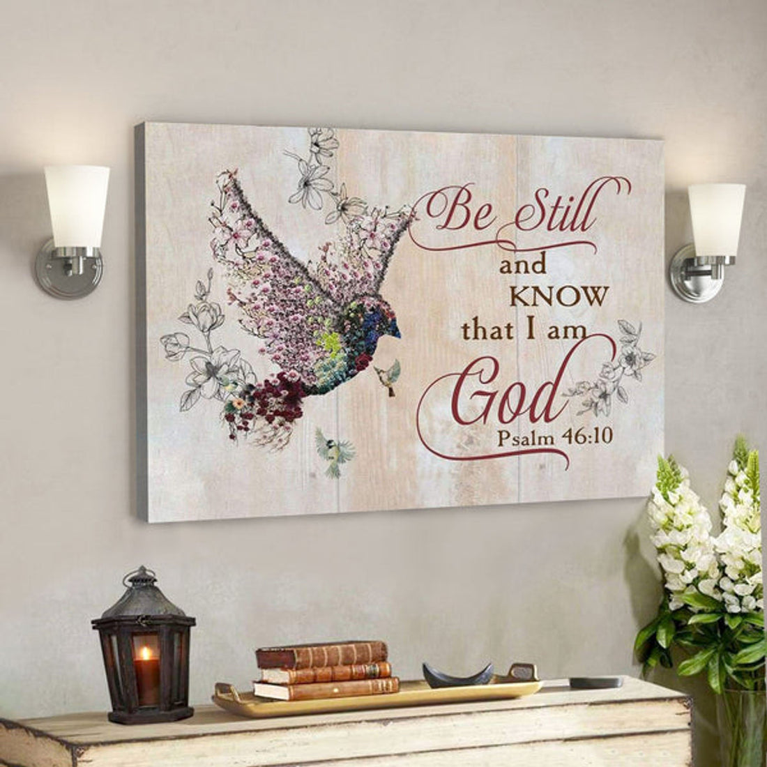 God Canvas Prints - Jesus Canvas Art - Be Still And Know That I Am God Psalm 4610 Sparrow Bible Verse Wall Art 