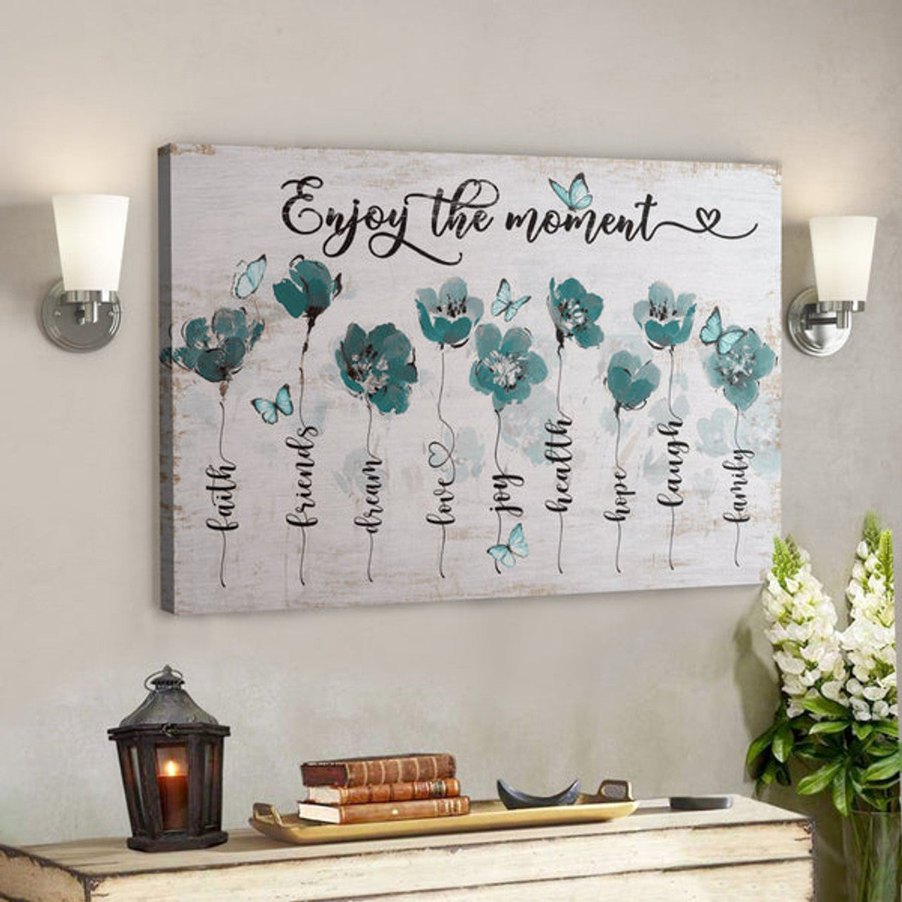 Bible Verse Wall Art Canvas - Butterfly - Enjoy The Moment Canvas 