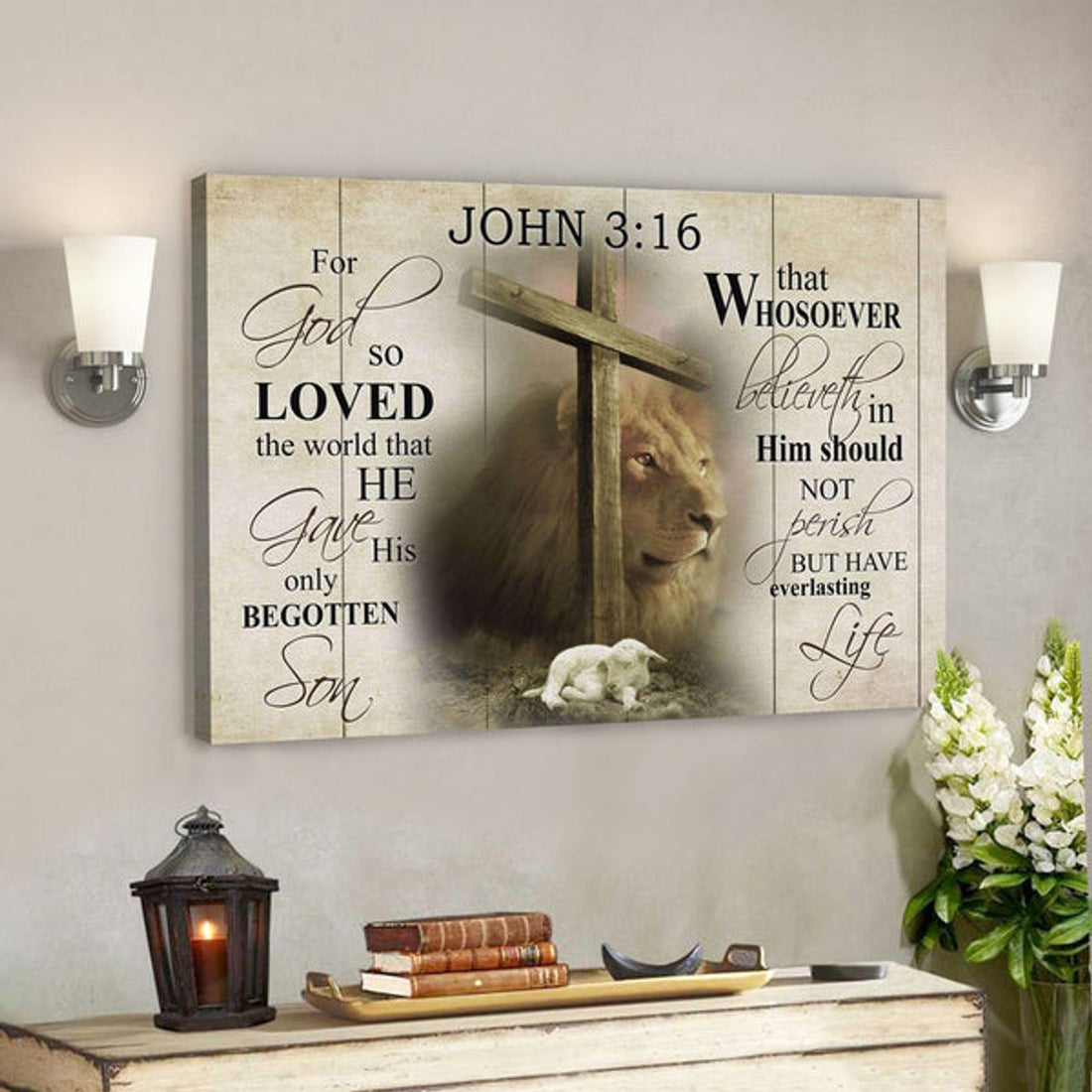 God Canvas Prints - Jesus Canvas Art - John 316 Kjv Canvas Wall Art 