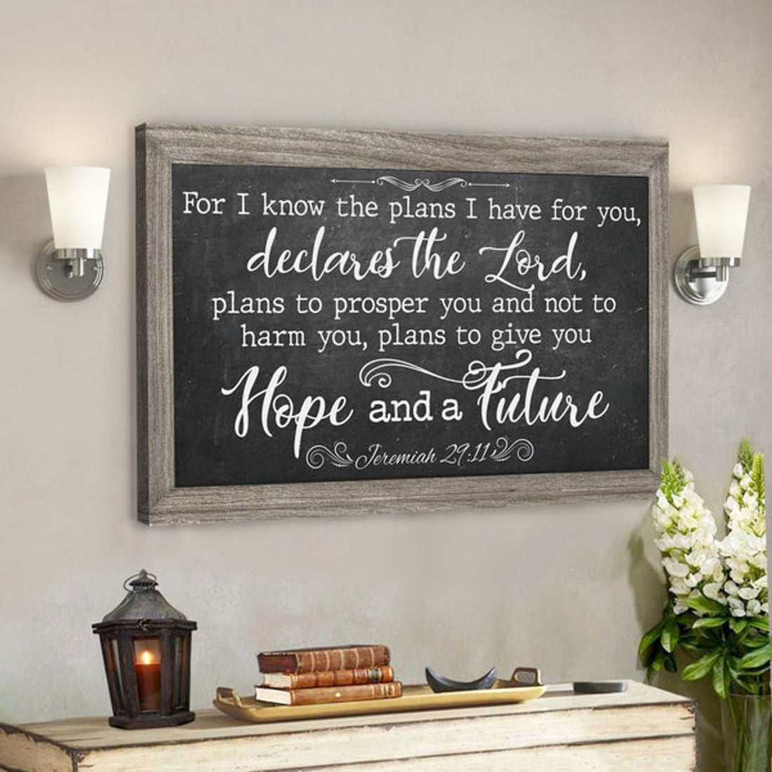 God Canvas Prints - Jesus Canvas Art - For I Know The Plans I Have For You Jeremiah 2911 Bible Verse Wall Art Canvas 