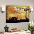 Farm Sunset Windmill - Everyday Is A New Beginning - Bible Verse Canvas - Scripture Canvas Wall Art 