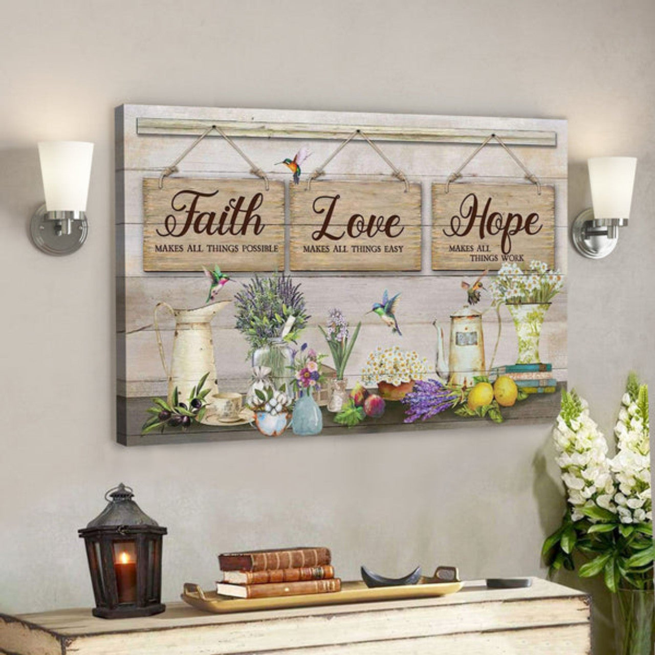 God Canvas Prints - Jesus Canvas Art - Faith Makes All Things Possible Christian Wall Art Canvas 