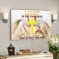Bible Verse Canvas - Light In The Darkness Cross Jesus My God - Scripture Canvas Wall Art 