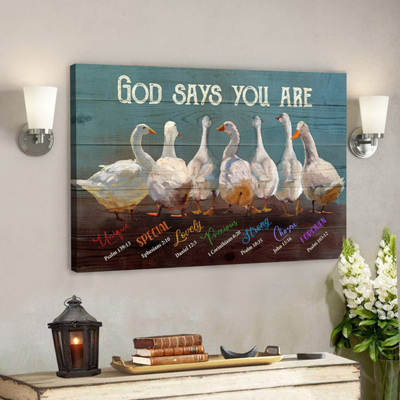 Duck - God Says You Are Jesus - Bible Verse Canvas - Scripture Canvas Wall Art 