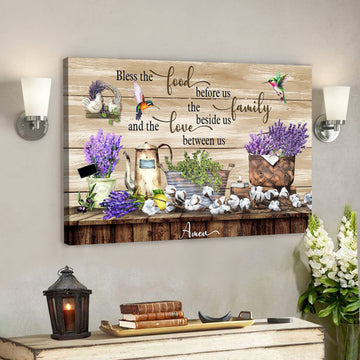 Bless The Food Before Us The Family Beside Us Canvas Wall Art - Bible Verse Canvas - Scripture Canvas Wall Art 