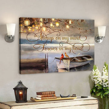 Canvas – Cardinal – Forever In My Heart - Bible Verse Canvas - Scripture Canvas Wall Art 