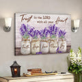 Bible Verse Canvas - Lavender Canvas - Trust In Lord With All Your Heart Canvas Wall Art 