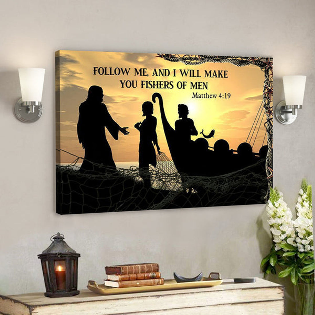 God Canvas - Bible Verse Canvas - Fishers Of Men - Jesus Canvas - Scripture Canvas 