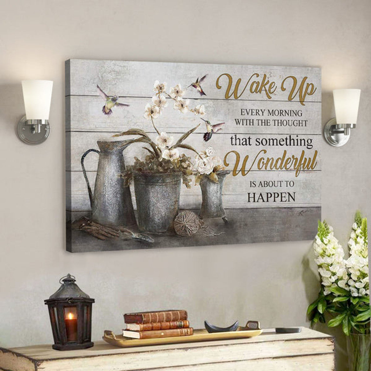 Wake Up Every Morning With The Thought That Something Wonderful Is About To Happen - Bible Verse Canvas - Scripture Canvas Wall Art 